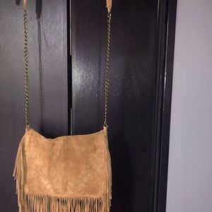 Suede fringed purse